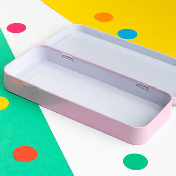 Colourful Stationery Pink Metal Pencil Tin, 5 of 8
