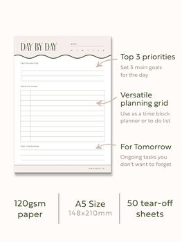 Daily Schedule Planner With Time Blocking And To Do List, 3 of 7