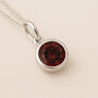 Personalised Sterling Silver January Garnet Birthstone Necklace, thumbnail 1 of 10