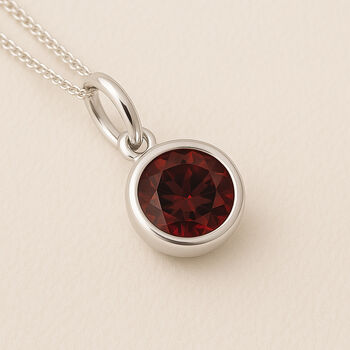 Personalised Sterling Silver January Garnet Birthstone Necklace, 4 of 11