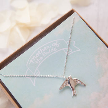 Personalised Silver Swallow Necklace, 8 of 9