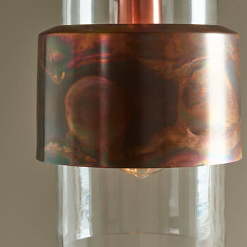 Dhara Copper And Glass Pendant Ceiling Light, 6 of 7