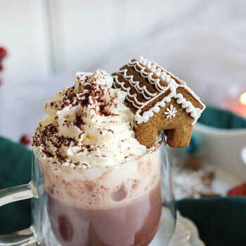 Mini Gingerbread House Biscuit Baking And Decorating Kit Edge Of Hot Chocolate Mug Biscuit, 7 of 11