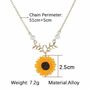 Sunflower Daisy Charm Flower Pearl Floral Necklace, thumbnail 4 of 8