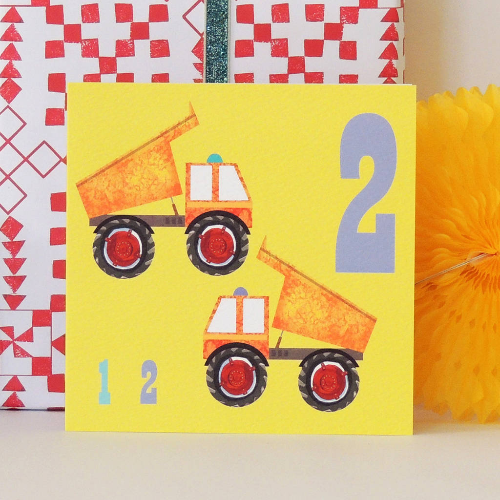 happy second birthday two truck card by kali stileman publishing ...