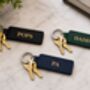 Personalised Vegan Leather Fathers Day Keyring, thumbnail 2 of 3