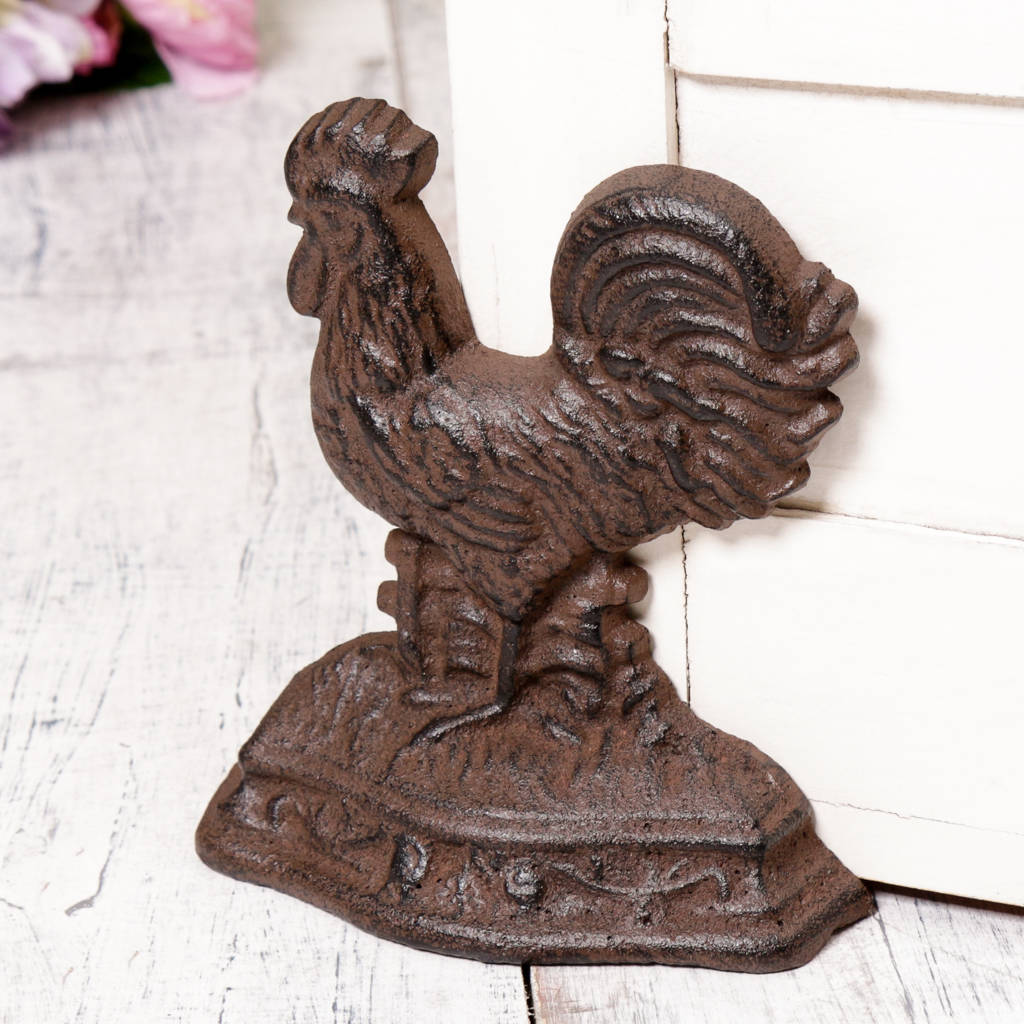 cast iron cockerel door stop by dibor | notonthehighstreet.com