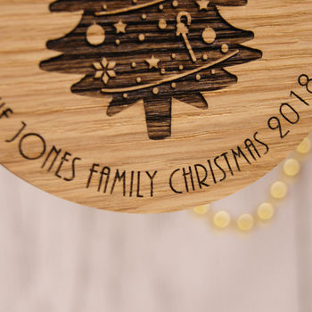 Personalised Wooden Tree Christmas Decoration, 3 of 3