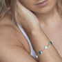 Aquamarine And Apatite Gemstone Solid Silver Bracelet, thumbnail 1 of 3