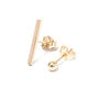 9ct Gold Bar And Ball Stud Earrings, thumbnail 2 of 5