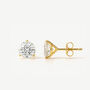 Round Solitaire Diamond Simulant Stud Earrings In Gold, thumbnail 1 of 5