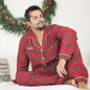Personalised Matching Couples Luxury Brushed Cotton Christmas Tartan Pyjamas, thumbnail 2 of 6