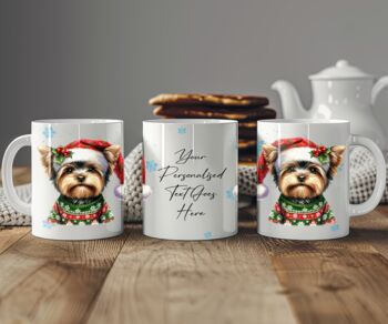 Personalised Yorkshire Terrier In Christmas Jumper Mug B, 2 of 2