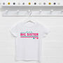 Promoted To Big Sister T Shirt In Bold Pink Print, thumbnail 1 of 2