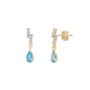 Blue Topaz Lightning Bolt Earrings 9ct Solid Gold, thumbnail 10 of 10