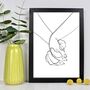 Personalised Romantic Holding Hands Print, thumbnail 1 of 7