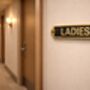 Classic Brass Ladies Toilet Door Plaque With Black Finish, thumbnail 3 of 5