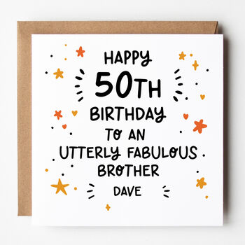 Utterly Fabulous X Personalised 50th Birthday Card You Choose, 3 of 7