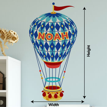 Personalised Hot Air Balloon Wall Sticker Room Decor, 3 of 3