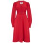 Ava Dress In Lipstick Red Vintage 1940s Style, thumbnail 1 of 3