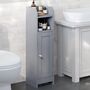 Slim Bathroom Floor Storage Cabinet Adjustable Shelves, thumbnail 2 of 12