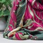 Tropical Leaves And Flowers Print Scarf In Red, thumbnail 3 of 4