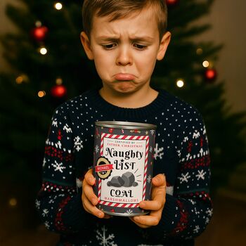Coal In Tin Personalised Christmas Gift Of Sweets, 2 of 2