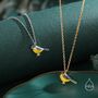 Sterling Silver Tiny Blue Tit Bird Pendant Necklace, thumbnail 3 of 12