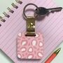 Personalised Pink Mirror Keyring And Uplifting Note, thumbnail 1 of 3
