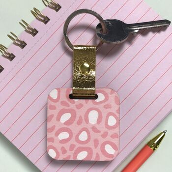Personalised Pink Mirror Keyring And Uplifting Note, 2 of 3