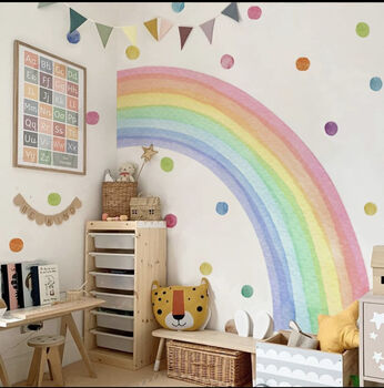 Colourful Half Rainbow Removable Decal, Pink/ Purple Colours, 2 of 11