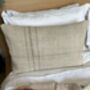Oblong, Natural, Hemp, Neutral, Woven, Grain Sack, Striped Cushion With Cotton Reverse Neutral Stripes, thumbnail 3 of 4