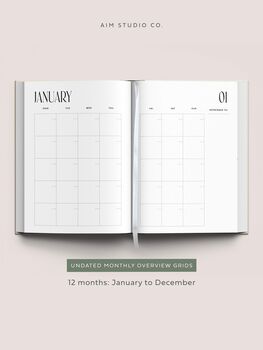 Personalised Hardback Diary, Week View Undated Planner, 4 of 11