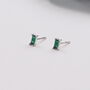 Emerald Green Stone Earring Studs, thumbnail 3 of 3