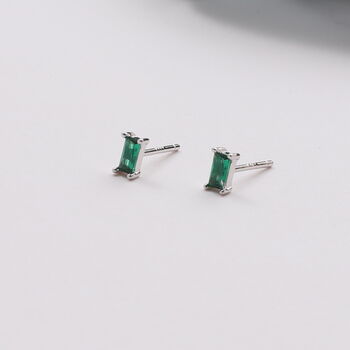 Emerald Green Stone Earring Studs, 3 of 3