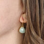 18k Gold Vermeil Plated Aquamarine Wire Earrings, thumbnail 2 of 5