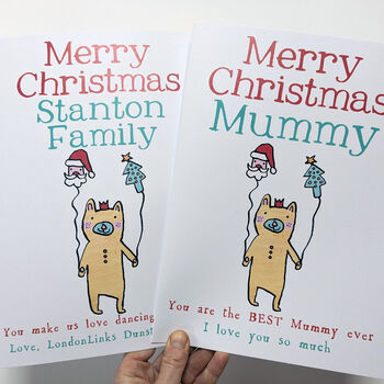 Personalised Big Christmas Bear Card, 2 of 2