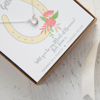 Silver Horseshoe Necklace On Personalised Gift Card, 10 of 12