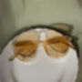 Delicate Rounded Classic Sunglasses In Beige, thumbnail 4 of 4