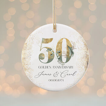 Golden 50th Anniversary Celebration Bauble, 2 of 5