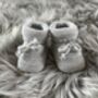 Grey Knitted Baby Booties, thumbnail 2 of 10