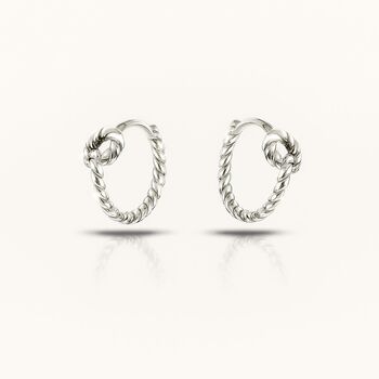 Silver Sailors Knot Hoops, 2 of 3