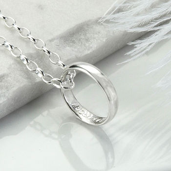 Sterling Silver Secret Message Ring Necklace, 2 of 5
