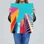 City Living Multi Color Vibrant Building Wall Art Print, thumbnail 2 of 6