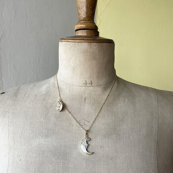 Man In The Moon Mother Of Pearl Shell Necklace, 2 of 9