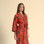 Burnt Orange Silk Blend Kimono Dressing Gown, thumbnail 5 of 5