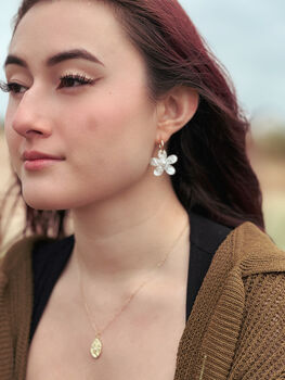 Flower Acrylic Hoop Earrings, 2 of 2