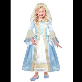 Girl's Blue Tudor Princess Dress, 2 of 5