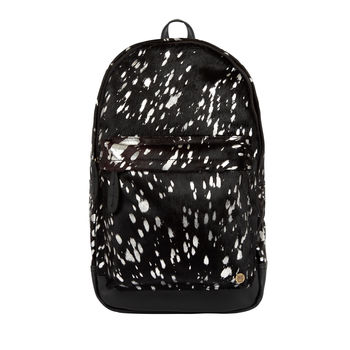Natural Cowhide Leather Backpack In Black And Silver, 2 of 8