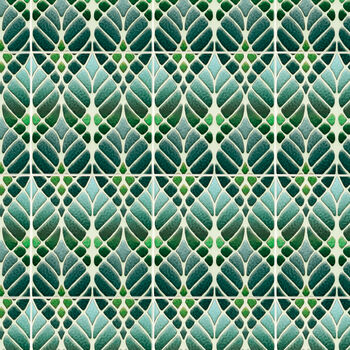 Art Nouveau Green Tile Handprinted Ceramic, 8 of 11